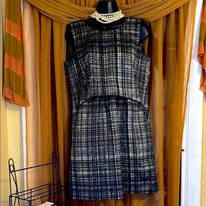 Milly Black and White Sheath Midi Dress